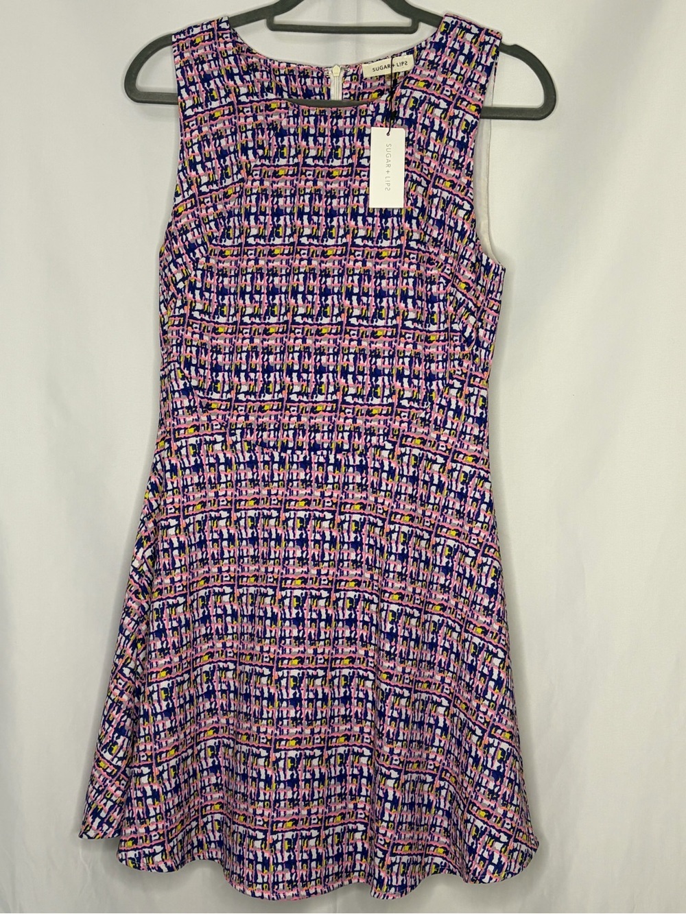 NWT Sugar + Lips Sleeveless Fit & Flare Skater Dress Abstract Print Size M